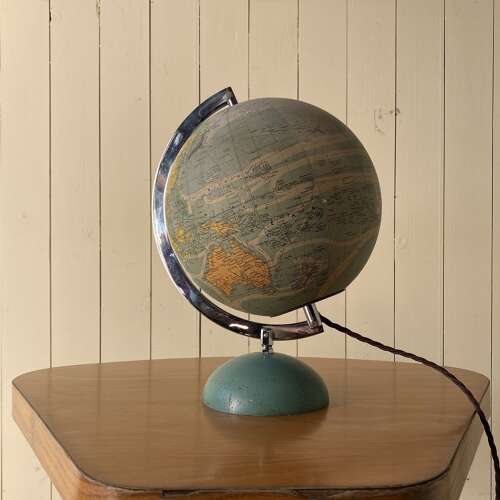 Vintage Glass Illuminated Globe
