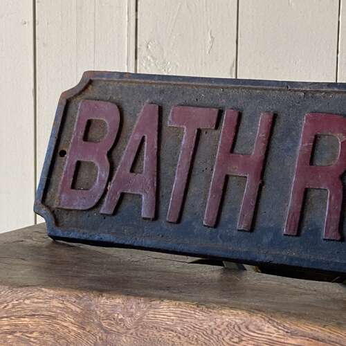 Antique Cast Iron Bathroom Sign