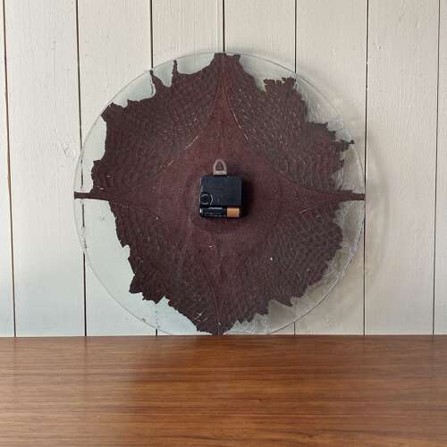 Mid Century Glass Concave Clock