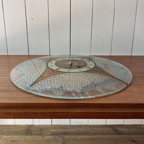 Mid Century Glass Concave Clock